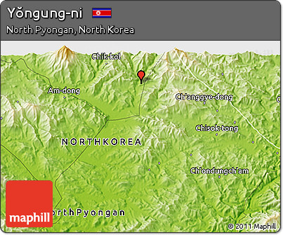 Physical 3D Map of Yŏngung-ni