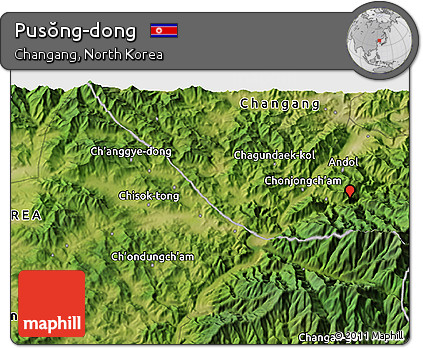 Satellite 3D Map of Pusŏng-dong