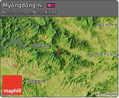Satellite 3D Map of Myŏngdŏng-ni