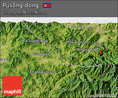 Satellite 3D Map of Pusŏng-dong