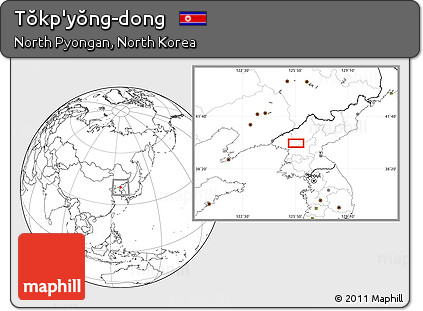 Blank Location Map of Tŏkp'yŏng-dong