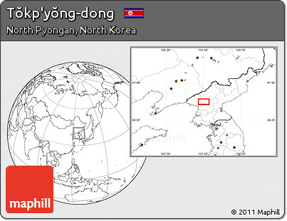 Blank Location Map of Tŏkp'yŏng-dong