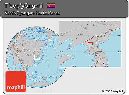 Gray Location Map of T'aep'yŏng-ni