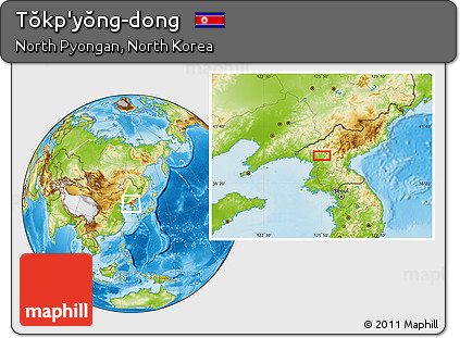 Physical Location Map of Tŏkp'yŏng-dong