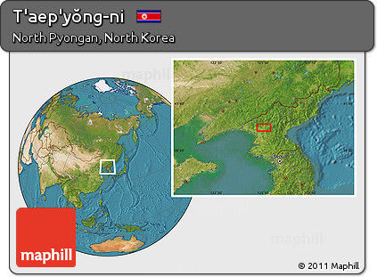 Satellite Location Map of T'aep'yŏng-ni