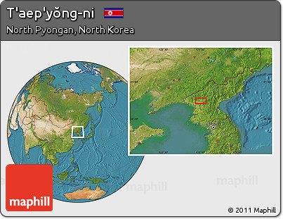 Satellite Location Map of T'aep'yŏng-ni
