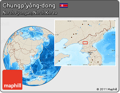 Shaded Relief Location Map of Chungp'yŏng-dong