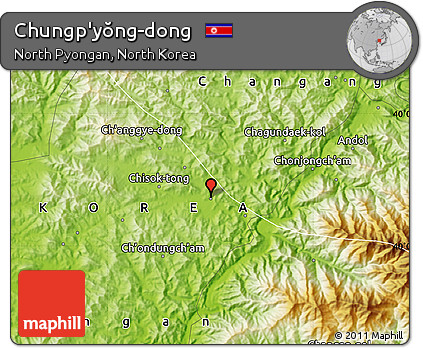 Physical Map of Chungp'yŏng-dong
