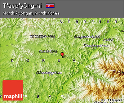 Physical Map of T'aep'yŏng-ni