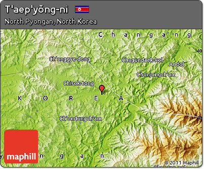 Physical Map of T'aep'yŏng-ni