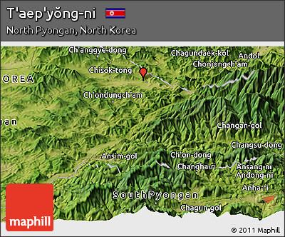 Satellite Panoramic Map of T'aep'yŏng-ni