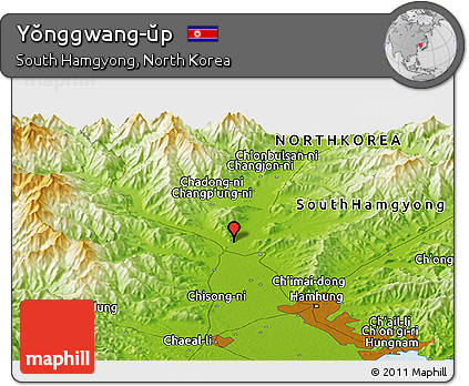 Physical Panoramic Map of Yŏnggwang-ŭp