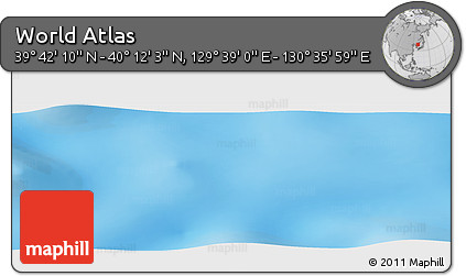 Physical Panoramic Map of the Area around 39° 57' 6" N, 130° 7' 30" E