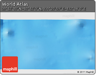 Physical 3D Map of the Area around 39° 57' 6" N, 131° 49' 29" E