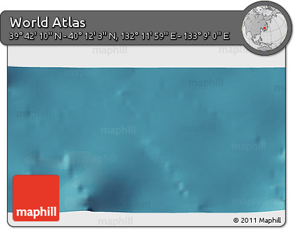 Satellite 3D Map of the Area around 39° 57' 6" N, 132° 40' 30" E