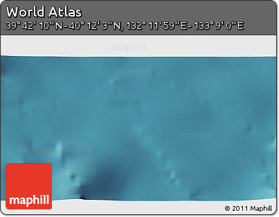 Satellite 3D Map of the Area around 39° 57' 6" N, 132° 40' 30" E