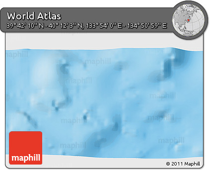 Physical 3D Map of the Area around 39° 57' 6" N, 134° 22' 30" E