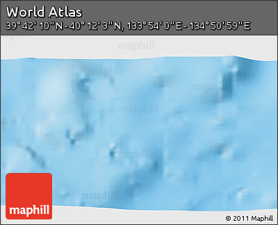 Physical 3D Map of the Area around 39° 57' 6" N, 134° 22' 30" E