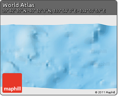 Physical 3D Map of the Area around 39° 57' 6" N, 134° 22' 30" E