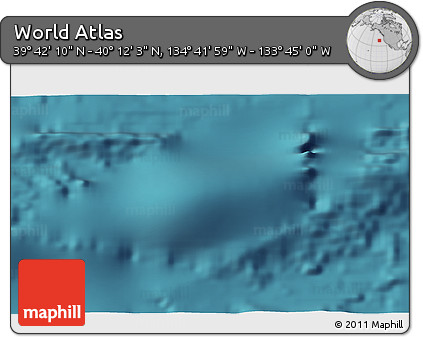 Satellite 3D Map of the Area around 39° 57' 6" N, 134° 13' 29" W