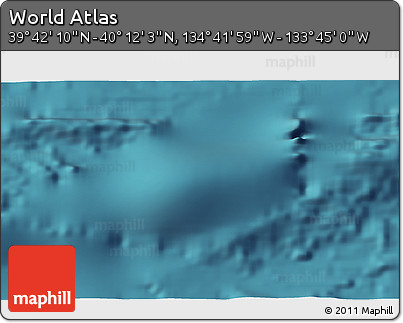 Satellite 3D Map of the Area around 39° 57' 6" N, 134° 13' 29" W
