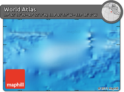 Physical Map of the Area around 39° 57' 6" N, 134° 13' 29" W