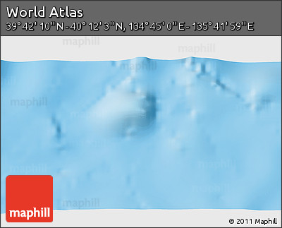 Physical 3D Map of the Area around 39° 57' 6" N, 135° 13' 29" E