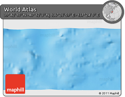 Physical 3D Map of the Area around 39° 57' 6" N, 136° 55' 30" E