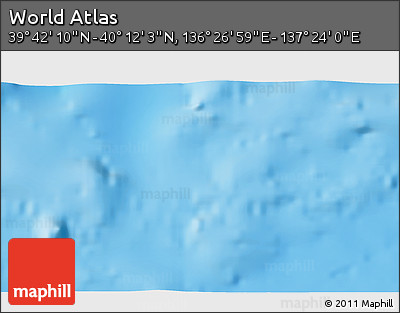 Physical 3D Map of the Area around 39° 57' 6" N, 136° 55' 30" E