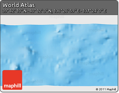Physical 3D Map of the Area around 39° 57' 6" N, 136° 55' 30" E