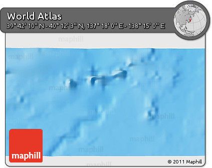 Physical 3D Map of the Area around 39° 57' 6" N, 137° 46' 30" E
