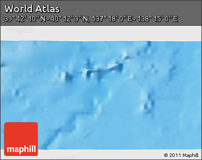Physical 3D Map of the Area around 39° 57' 6" N, 137° 46' 30" E