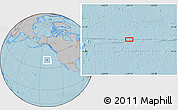 Gray Location Map of the area around 39° 57' 6" N, 140° 10' 30" W, hill shading