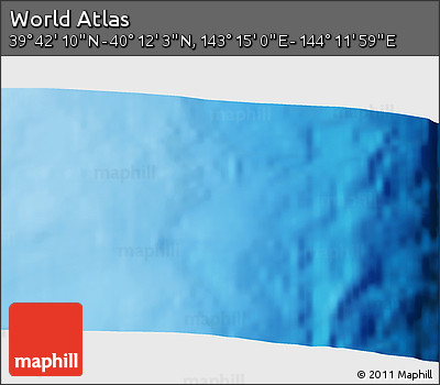 Physical 3D Map of the Area around 39° 57' 6" N, 143° 43' 29" E