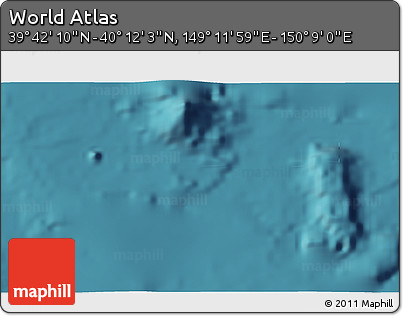 Satellite 3D Map of the Area around 39° 57' 6" N, 149° 40' 30" E