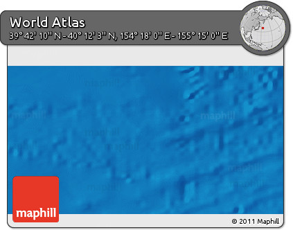 Physical 3D Map of the Area around 39° 57' 6" N, 154° 46' 30" E