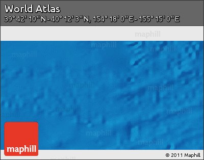 Physical 3D Map of the Area around 39° 57' 6" N, 154° 46' 30" E