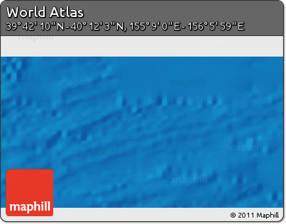 Physical 3D Map of the Area around 39° 57' 6" N, 155° 37' 30" E