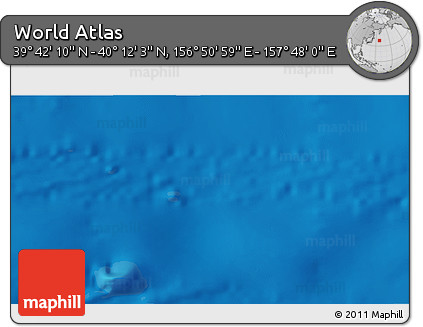 Physical 3D Map of the Area around 39° 57' 6" N, 157° 19' 29" E