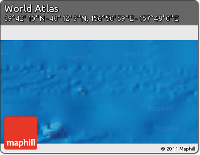 Physical 3D Map of the Area around 39° 57' 6" N, 157° 19' 29" E