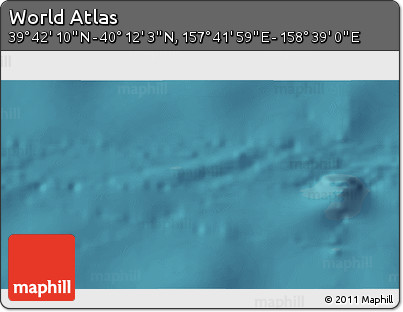 Satellite 3D Map of the Area around 39° 57' 6" N, 158° 10' 30" E