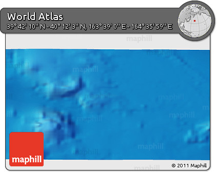Physical 3D Map of the Area around 39° 57' 6" N, 164° 7' 30" E