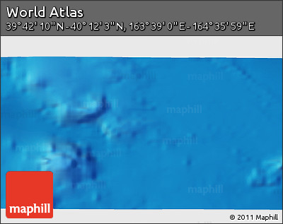 Physical 3D Map of the Area around 39° 57' 6" N, 164° 7' 30" E