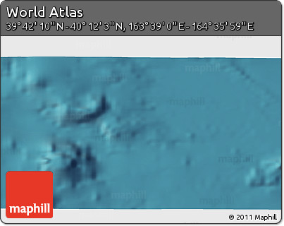 Satellite 3D Map of the Area around 39° 57' 6" N, 164° 7' 30" E