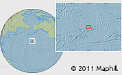 Savanna Style Location Map of the area around 39° 57' 6" N, 168° 13' 29" W, hill shading