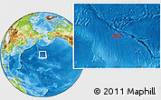 Physical Location Map of the area around 39° 57' 6" N, 178° 34' 29" E