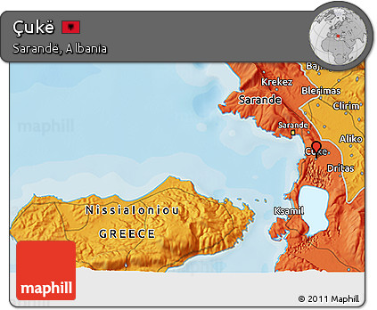 Political 3D Map of Çukë