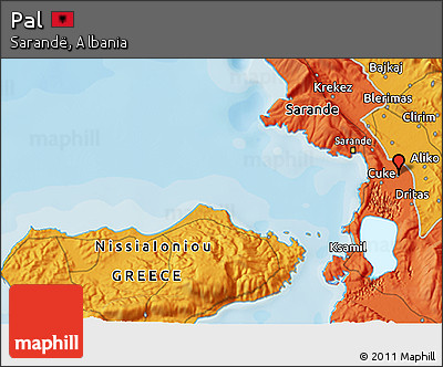 Political 3D Map of Pal