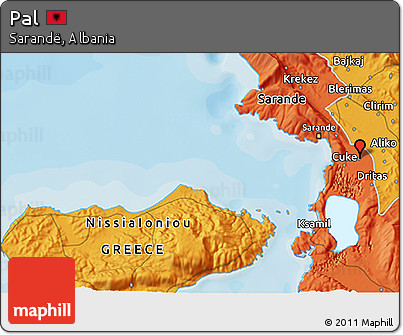 Political 3D Map of Pal