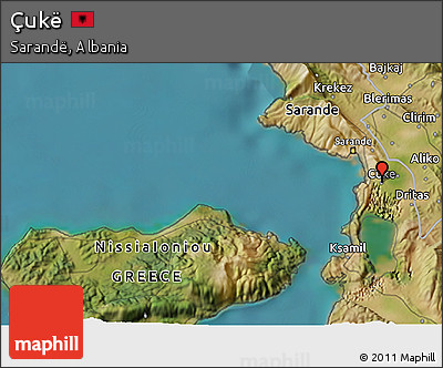 Satellite 3D Map of Çukë